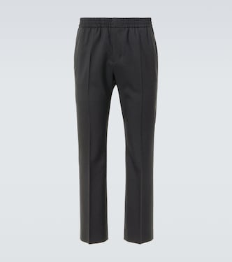 Virgin wool canvas straight pants | Ami Paris
