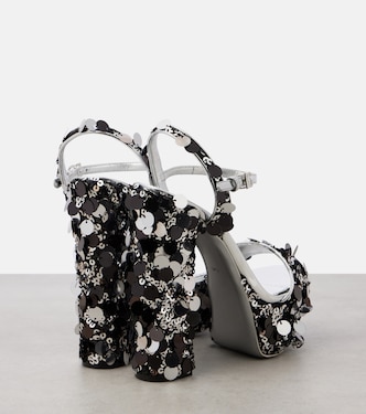 Sandales en cuir synthétique à sequins | Dolce&Gabbana
