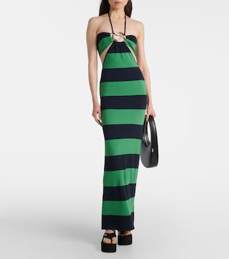 Abito lungo a righe con cut-out | Coperni