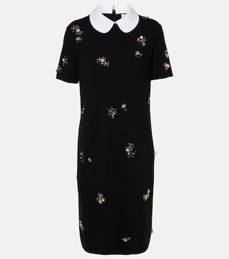 Embellished wool-blend midi dress | Tory Burch