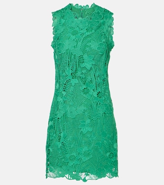 Vestido corto de encaje floral | Monique Lhuillier
