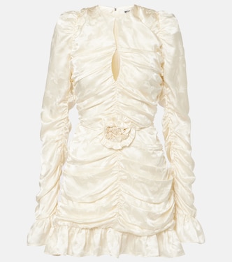 Bridal ruched silk satin minidress | Rotate