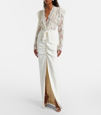 Robe longue en dentelle | Alessandra Rich
