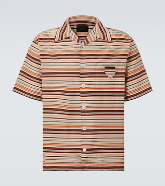 Striped cotton and silk bowling shirt | Prada