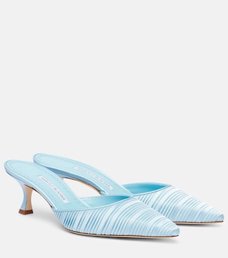 Mules Carolyne 50 in raso | Manolo Blahnik