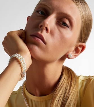 Ohrringe aus 18kt Weißgold mit Diamanten und Akoyaperlen | Mikimoto