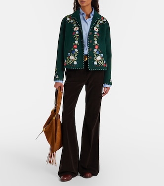 Jude embroidered wool-blend jacket | Rixo