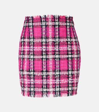 Checked cotton and wool-blend tweed miniskirt | Balmain