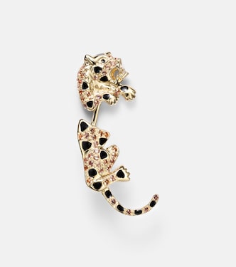 Puce & Dessous Léopard 9kt gold single earring with gemstones | Yvonne Léon