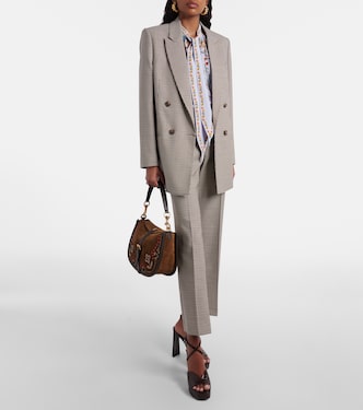 Checked wool-blend flared pants | Etro
