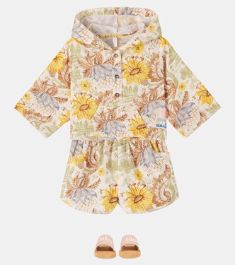 Floral hooded cotton top | Zimmermann Kids