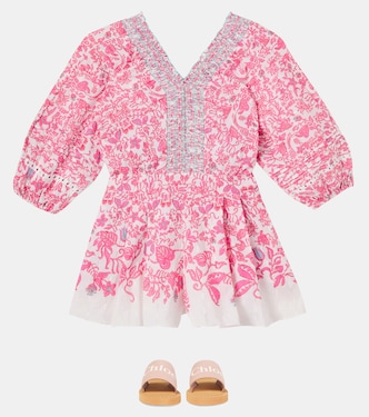 Chantal floral cotton playsuit | Poupette St Barth Kids