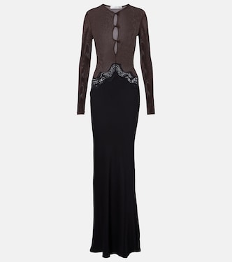 Cutout lace-trimmed jersey gown | Christopher Esber