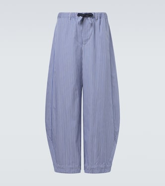 Striped cotton poplin wide-leg jeans | Sacai
