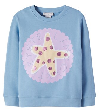Logo printed cotton fleece sweatshirt | Stella McCartney Kids