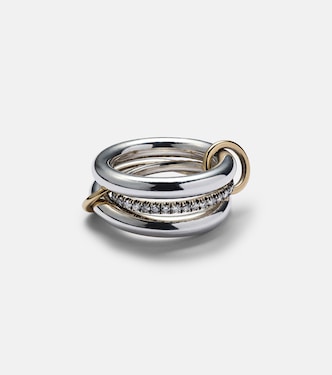 Bague Libra noir en argent sterling, or 18 ct et diamants | Spinelli Kilcollin