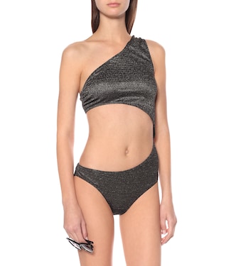 Costume monospalla Eugenie in lamé | Lisa Marie Fernandez