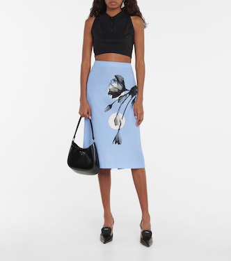 Top cropped in cashmere e seta | Prada