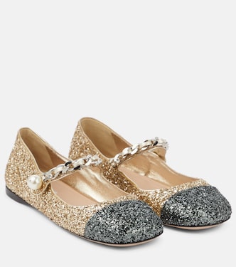 Glitter ballet flats | Miu Miu