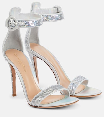 Verzierte Sandalen aus Metallic-Leder | Gianvito Rossi