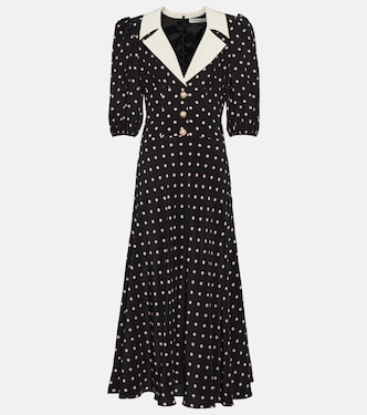 Abito midi in seta a pois | Alessandra Rich