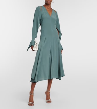 Abito midi Trench in seta | Victoria Beckham