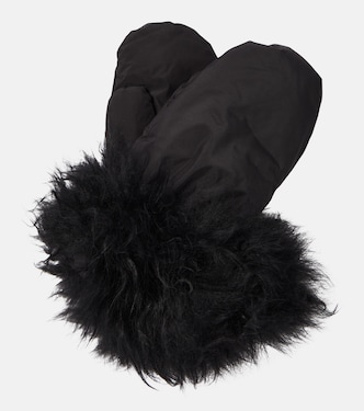 Muffole imbottite in piuma con shearling | Yves Salomon