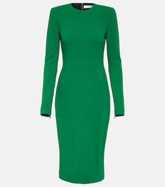 Vestido midi de mezcla de lana | Victoria Beckham