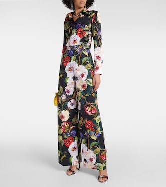 Chemise en satin de soie à fleurs | Dolce&Gabbana