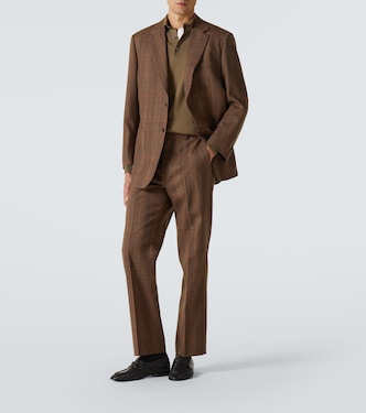 Prince of Wales check wool suit pants | Auralee