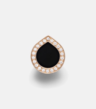 Orecchino singolo Antifer in oro rosa 18kt con onice e diamanti | Repossi