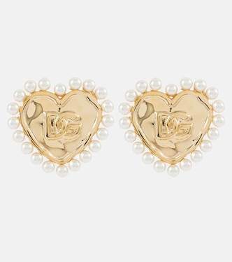 DG faux pearl gold-plated clip-on earrings | Dolce&Gabbana
