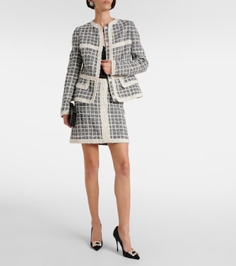Minifalda de bouclé a cuadros | Giambattista Valli