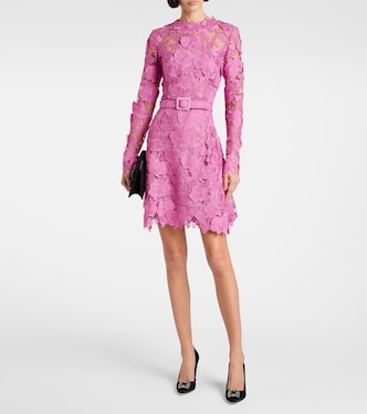 Vestido corto de encaje floral | Oscar de la Renta