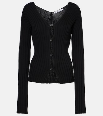 Ribbed-knit cotton crêpe cardigan | Acne Studios