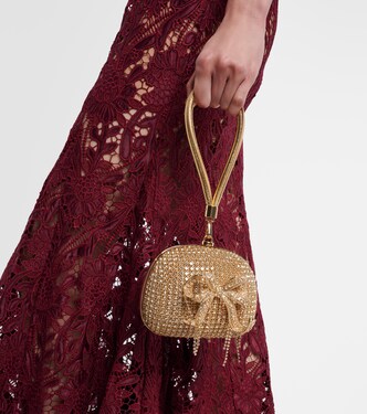 Clutch Bow Mini mit Kristallen | Self-Portrait