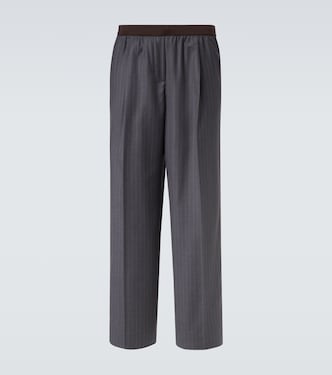 Pantaloni gessati in lana vergine | Miu Miu