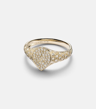 Mini 9kt gold ring with diamonds | Yvonne Léon
