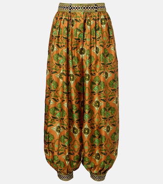 Pantalones tapered Cece de seda floral | Alémais