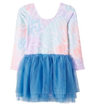 Printed jersey and tulle dress | Stella McCartney Kids