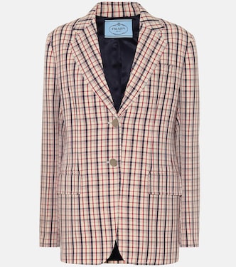 Blazer a quadri in lana | Prada