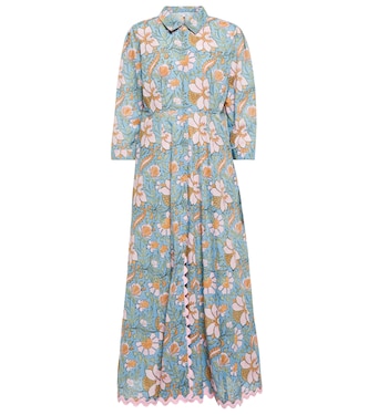 Floral cotton shirt maxi dress | Juliet Dunn