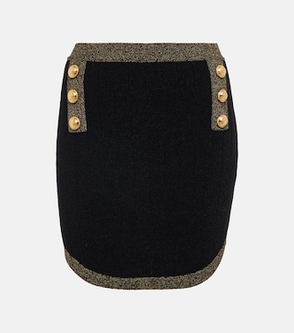 Minigonna in maglia a coste a vita alta | Balmain