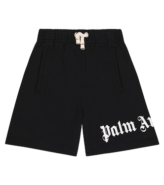 Shorts in jersey di cotone con logo | Palm Angels Kids