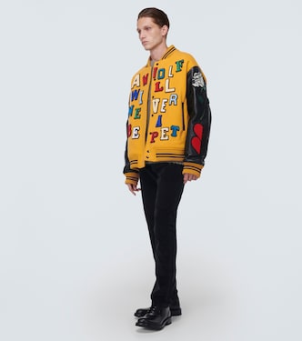 Appliqué wool-blend varsity jacket | Undercover
