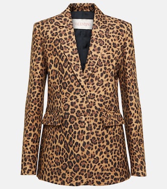 Leopard-print Crêpe Couture blazer | Valentino