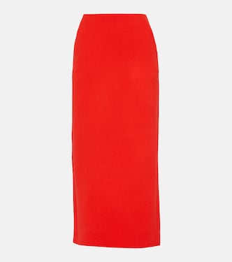 Virgin wool crêpe midi skirt | David Koma