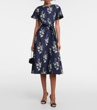 Floral denim midi dress | Carolina Herrera