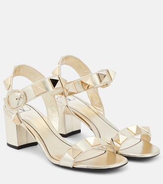 Sandalen Roman Stud 70 aus Metallic-Leder | Valentino Garavani