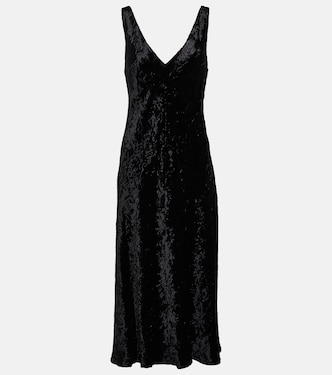 Robe midi en velours | Vince